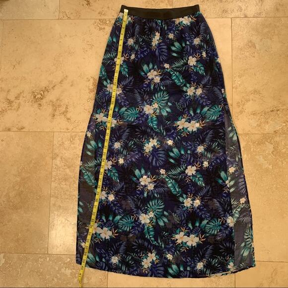 H&M m slit chiffon tropical flow skirt maxi 4 - Picture 8 of 8